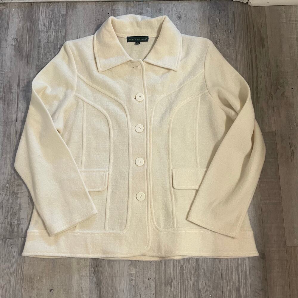 Harvé Bernard button down boiled wool jacket size 1X - Picture 11 of 12